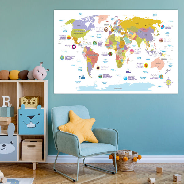 Kids Map of the World Poster