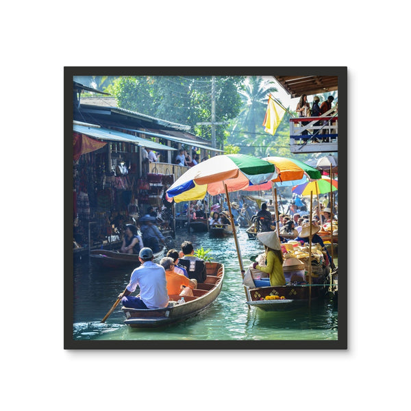 Thailand Floating Market Bangkok Framed Photo Tile