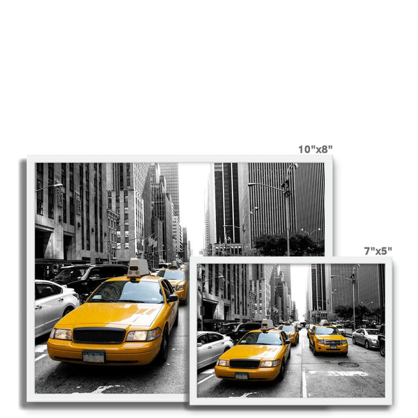 Yellow Taxi in New York Framed Photo Tile