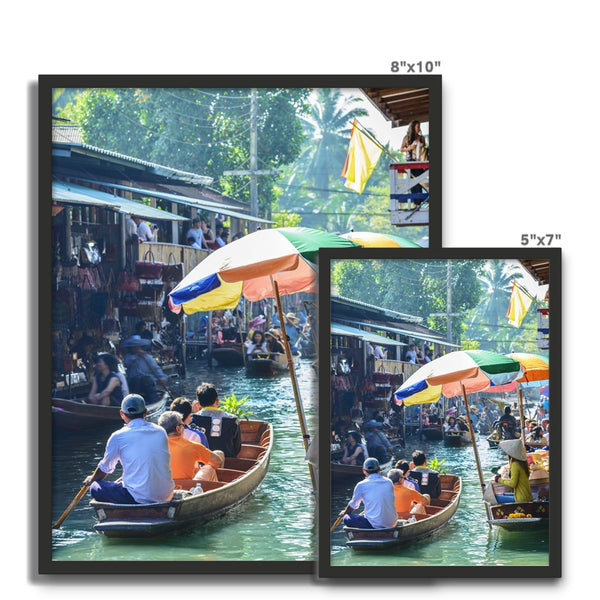 Thailand Floating Market Bangkok Framed Photo Tile