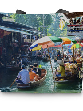 Thailand Floating Market Bangkok Canvas Tote Bag
