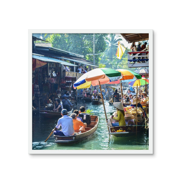 Thailand Floating Market Bangkok Framed Photo Tile