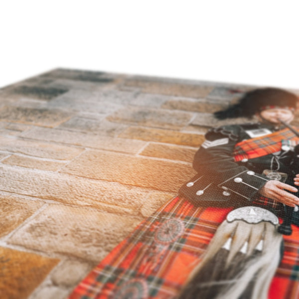 Scotland Traditional Dress with Bagpipes Canvas