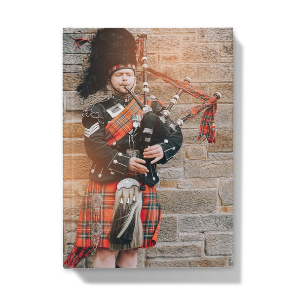 Scotland Traditional Dress with Bagpipes Hardback Journal