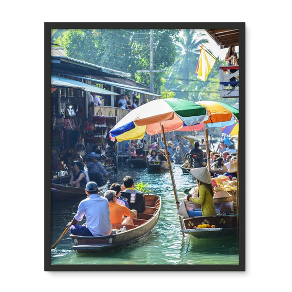 Thailand Floating Market Bangkok Framed Photo Tile