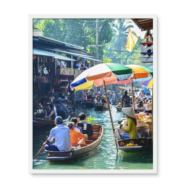 Thailand Floating Market Bangkok Framed Photo Tile
