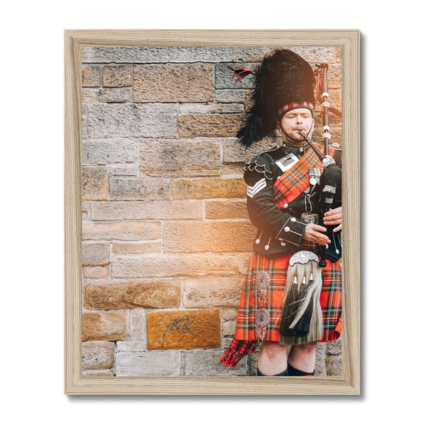 Scotland Traditional Dress with Bagpipes Framed Print
