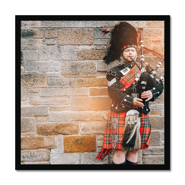 Scotland Traditional Dress with Bagpipes Framed Print