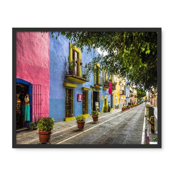 Colourful Mexican Puebla Framed Photo Tile