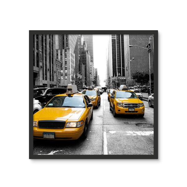 Yellow Taxi in New York Framed Photo Tile