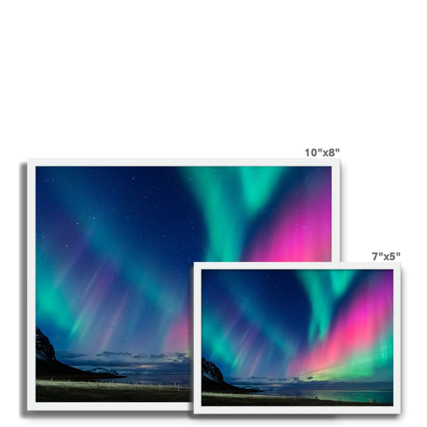 Iceland Northern Lights Framed Photo Tile