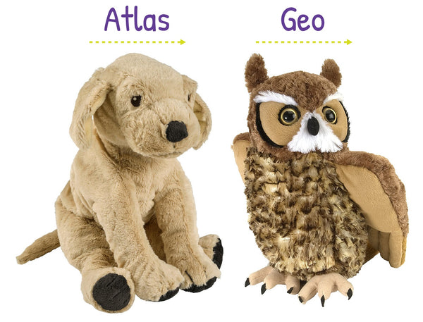 Geo and Atlas Plush Toys